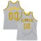 Custom Gray Gold-Black Authentic Throwback Basketball Jersey