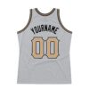 Custom Gray Old Gold-Black Authentic Throwback Basketball Jersey