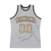 Custom Gray Old Gold-Black Authentic Throwback Basketball Jersey
