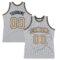 Custom Gray Old Gold-Black Authentic Throwback Basketball Jersey
