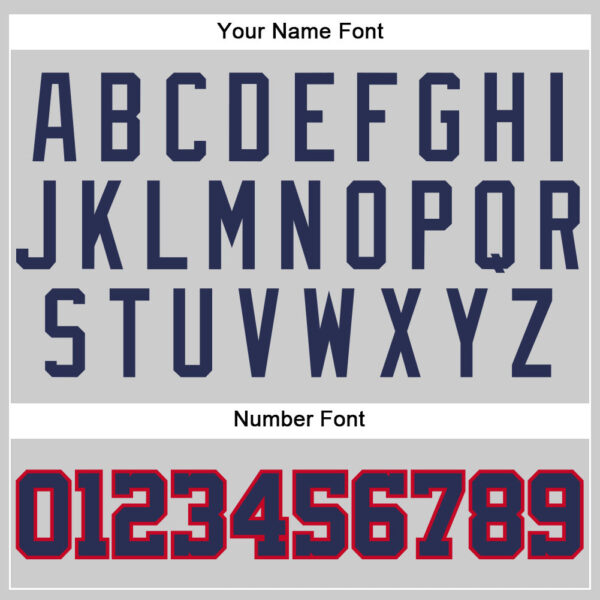 Custom Gray Navy-Red Authentic Throwback Basketball Jersey