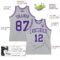 Custom Gray Purple-White Authentic Throwback Basketball Jersey
