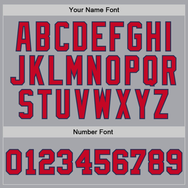 Custom Gray Red-Navy Authentic Throwback Basketball Jersey