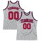 Custom Gray Red-Navy Authentic Throwback Basketball Jersey