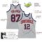 Custom Gray Navy-Orange Authentic Throwback Basketball Jersey