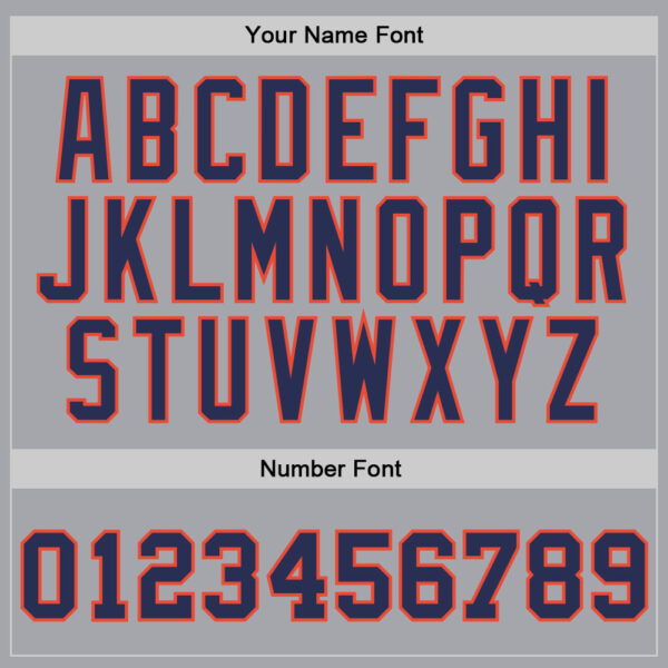 Custom Gray Navy-Orange Authentic Throwback Basketball Jersey