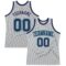 Custom Gray Navy-Teal Authentic Throwback Basketball Jersey