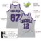 Custom Gray Purple-Black Authentic Throwback Basketball Jersey