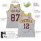 Custom Gray Purple-Gold Authentic Throwback Basketball Jersey