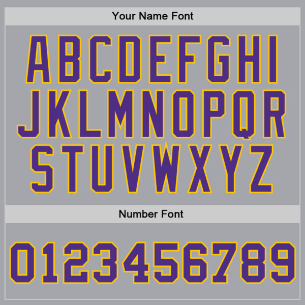 Custom Gray Purple-Gold Authentic Throwback Basketball Jersey