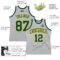 Custom Gray Green-Gold Authentic Throwback Basketball Jersey