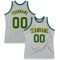 Custom Gray Green-Gold Authentic Throwback Basketball Jersey