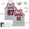 Custom Gray Black-Red Authentic Throwback Basketball Jersey