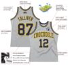 Custom Gray Navy-Gold Authentic Throwback Basketball Jersey