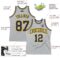 Custom Gray Navy-Gold Authentic Throwback Basketball Jersey