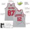 Custom Gray Red-Black Authentic Throwback Basketball Jersey