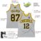 Custom Gray Black-Gold Authentic Throwback Basketball Jersey