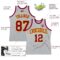 Custom Gray Maroon-Gold Authentic Throwback Basketball Jersey