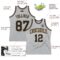 Custom Gray Black-Old Gold Authentic Throwback Basketball Jersey