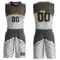Custom Gray Black-Old Gold Round Neck Sublimation Basketball Suit Jersey