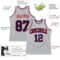 Custom Gray Navy-Red Authentic Throwback Basketball Jersey