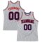 Custom Gray Navy-Red Authentic Throwback Basketball Jersey
