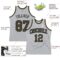 Custom Gray Olive-Black Authentic Throwback Basketball Jersey