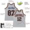 Custom Gray Black Powder Blue-Orange Authentic Throwback Basketball Jersey