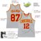 Custom Gray Red-Gold Authentic Throwback Basketball Jersey