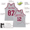 Custom Gray Maroon-White Authentic Throwback Basketball Jersey