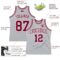 Custom Gray Maroon-White Authentic Throwback Basketball Jersey