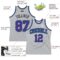 Custom Gray Purple Teal-Black Authentic Throwback Basketball Jersey