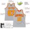 Custom Gray Gold-Red Authentic Throwback Basketball Jersey