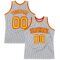 Custom Gray Gold-Red Authentic Throwback Basketball Jersey