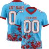 Custom Sky Blue White-Red 3D Pattern Splash Authentic Football Jersey