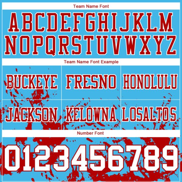 Custom Sky Blue White-Red 3D Pattern Splash Authentic Football Jersey
