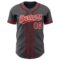 Custom Steel Gray Red-White Authentic Baseball Jersey