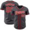 Custom Steel Gray Red-White Authentic Baseball Jersey