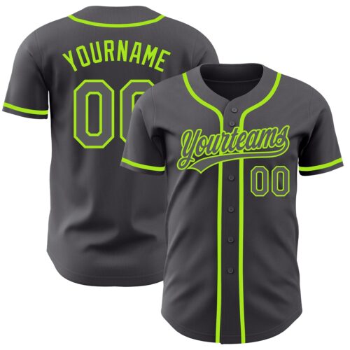 SteelGray0019_f3fc456f-6d01-49ef-b463-d8e1d7408f8c Custom Steel Gray Neon Green Authentic Baseball Jersey