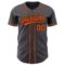 Custom Steel Gray Orange-Black Authentic Baseball Jersey