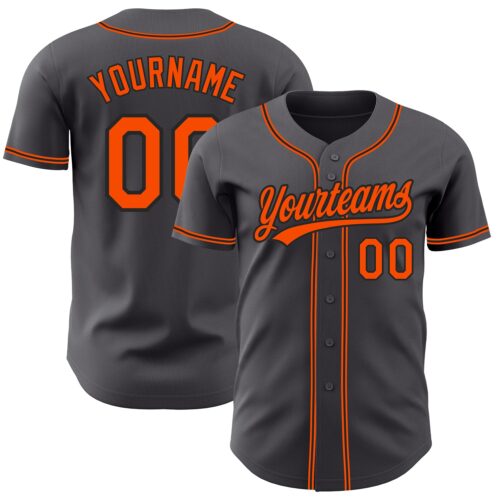 SteelGray0022_36f67cd3-341e-4ec0-a43a-6e3028501918 Custom Steel Gray Orange-Black Authentic Baseball Jersey