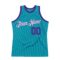 Custom Teal Purple-White Authentic Throwback Basketball Jersey