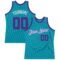 Custom Teal Purple-White Authentic Throwback Basketball Jersey
