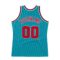 Custom Teal Red-Black Authentic Throwback Basketball Jersey