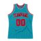 Custom Teal Red-Black Authentic Throwback Basketball Jersey