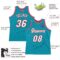 Custom Teal White-Red Authentic Throwback Basketball Jersey