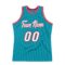 Custom Teal White-Red Authentic Throwback Basketball Jersey