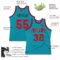 Custom Teal Red-Black Authentic Throwback Basketball Jersey