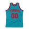 Custom Teal Red-Black Authentic Throwback Basketball Jersey
