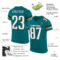 Teal0046-1 Custom Teal White-Old Gold Mesh Authentic Football Jersey